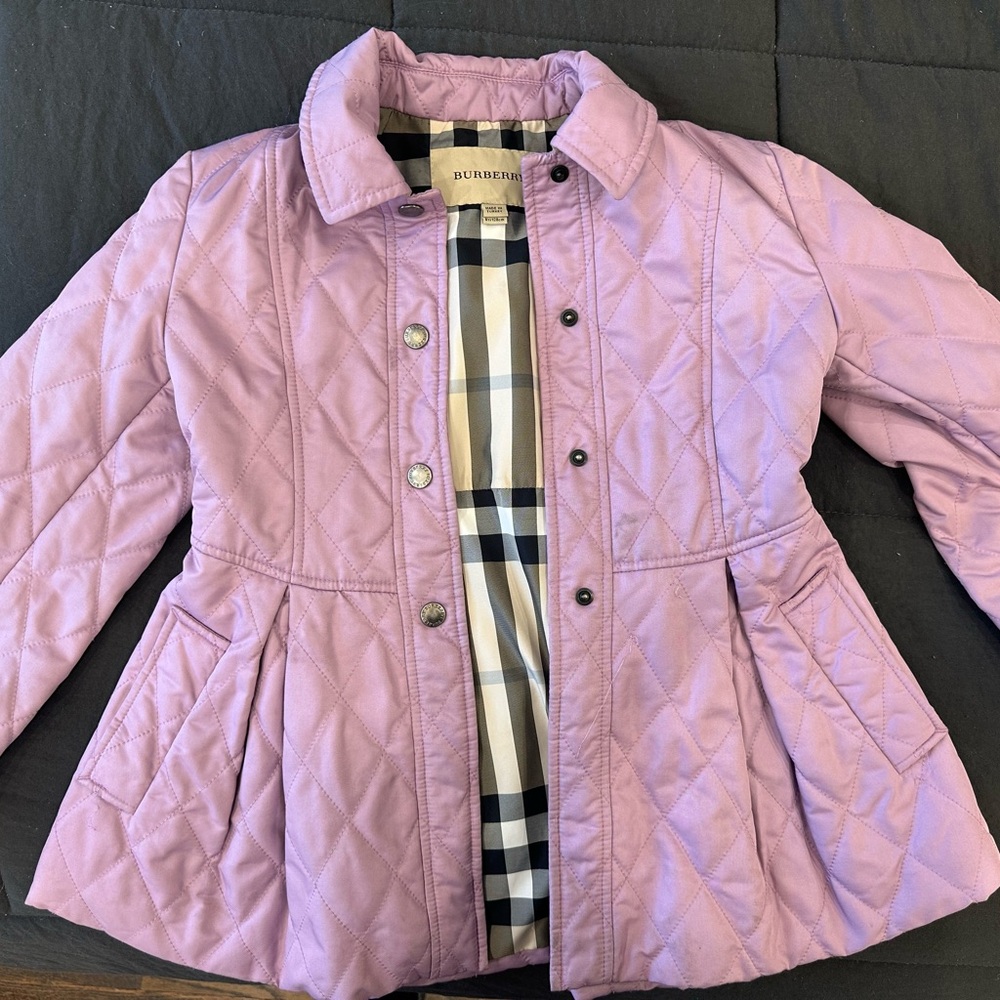 Burberry Kids Purple Quilted Jacket